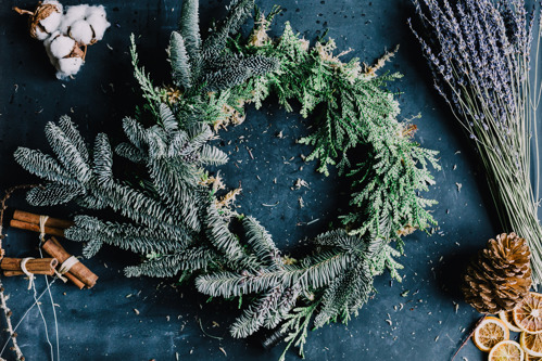 Holiday wreathe stock image landscape