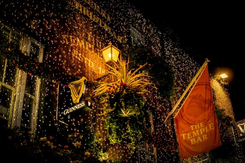 The Temple Bar at Christmas Time in Dublin